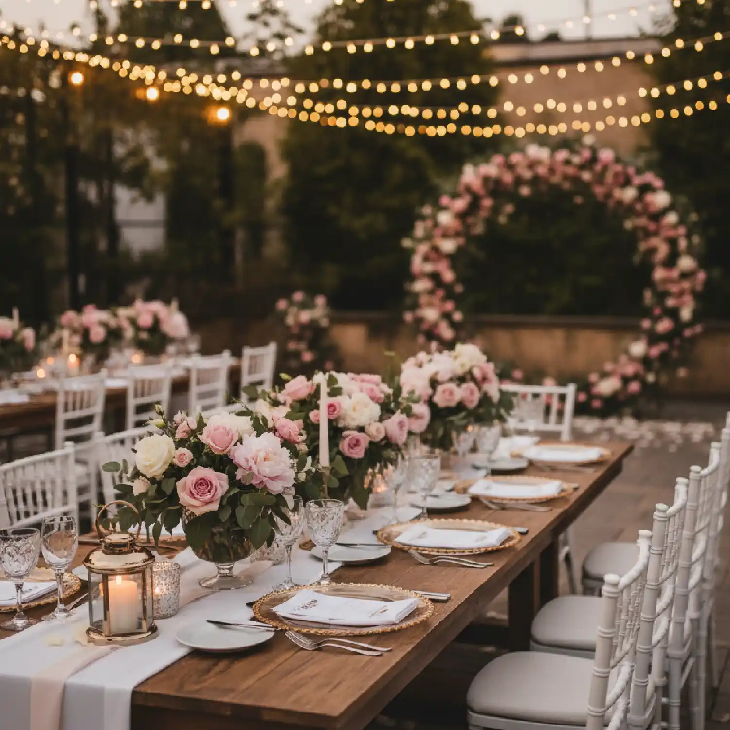 Elegant event setup for an engagement party